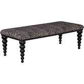Locust Cocktail Ottoman in Bates Onyx Fabric & Black Wood